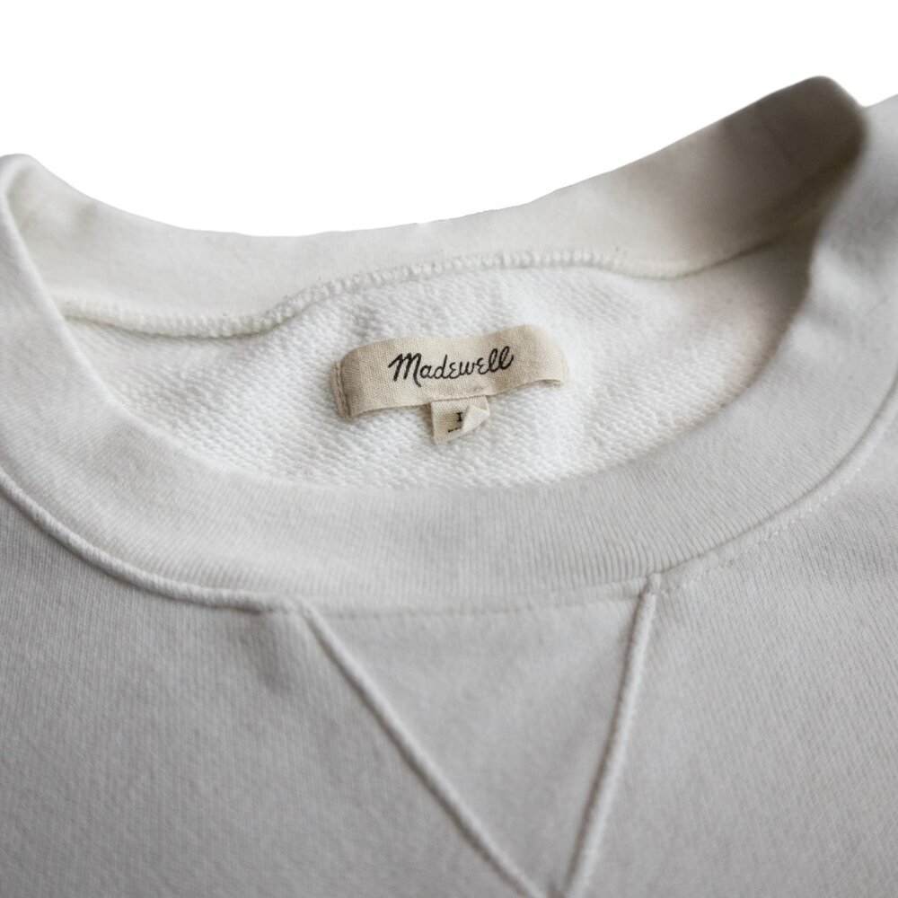 Madewell White Sleeveless Crewneck Unisex Sweatshirt - Picture 1 of 6